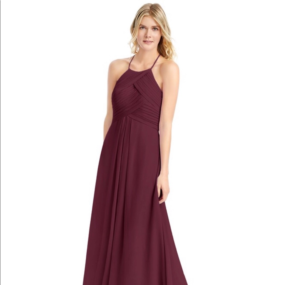 Azazie Ginger style dress in color Cabernet